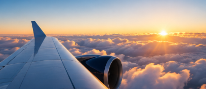 Vista desde un avión durante un vuelo